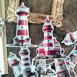 Cute Hand-painted Watercolor Retro Lighthouse Colorful Decoration Sticker Waterproof Graffiti Laptop Motorcycle Stationery