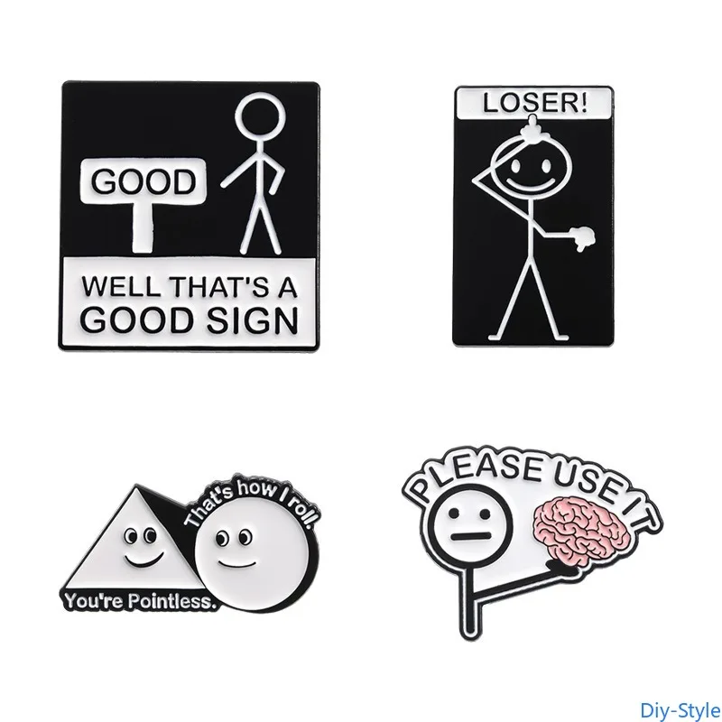 

Matchstick Man Series Clothing Accessories Backpack Alloy Brooch Badge Enamel Lapel Pins Wholesale