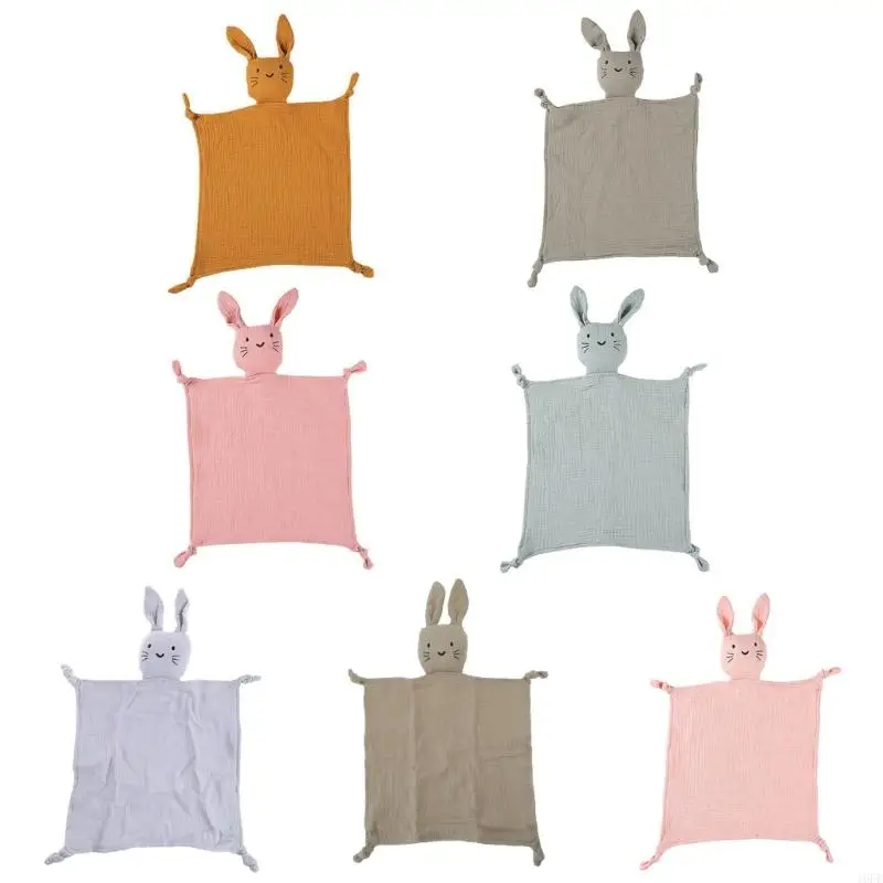 16FE Baby Security Blanket Soothe Appease Towel Soft Cotton Muslin Bib Rabbit for Dol