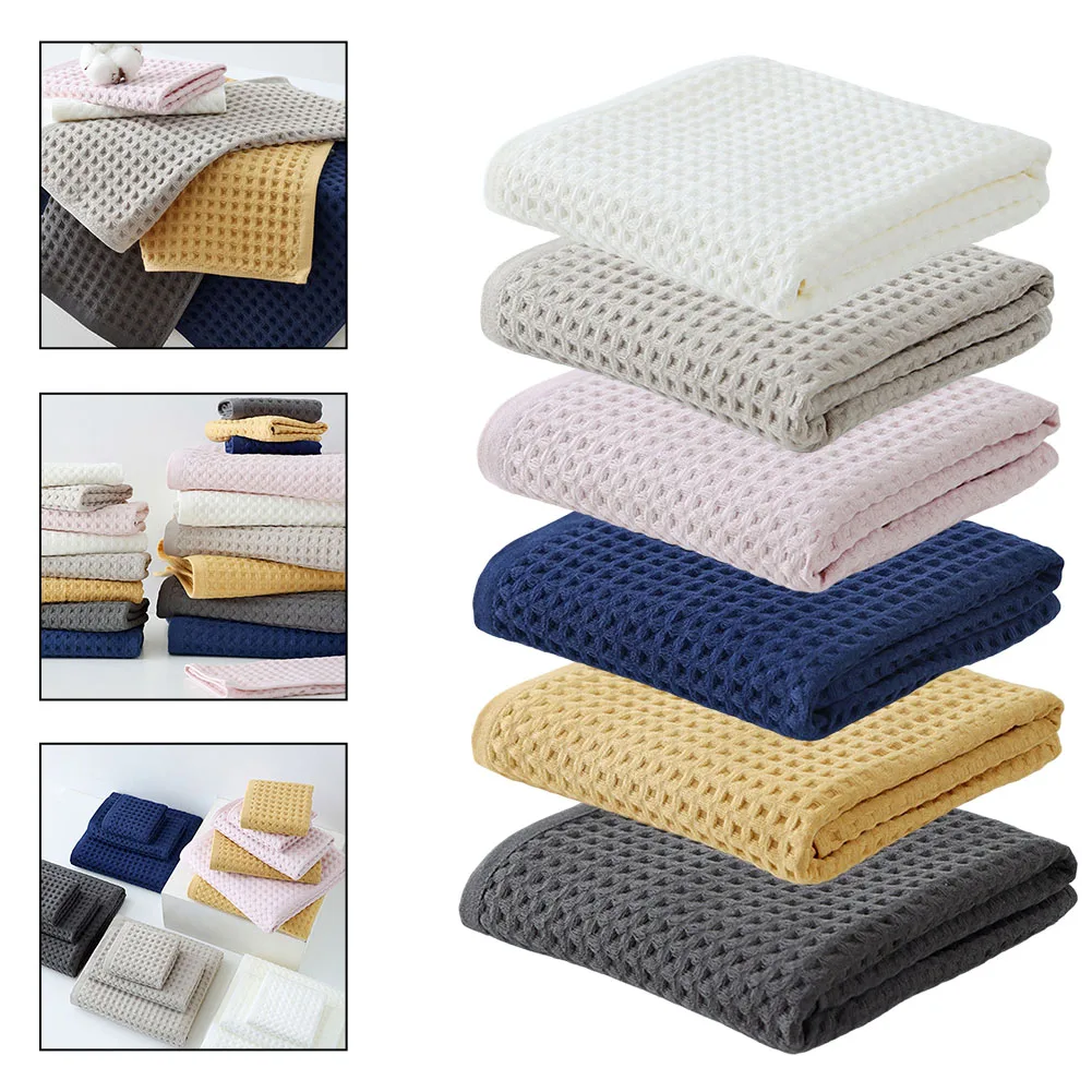 Waffle Weave 100% Cotton Bath Towel Set Towels 3-Piece Absorbent And Soft Towel Adult Towel Body Towel Lady's Blanket