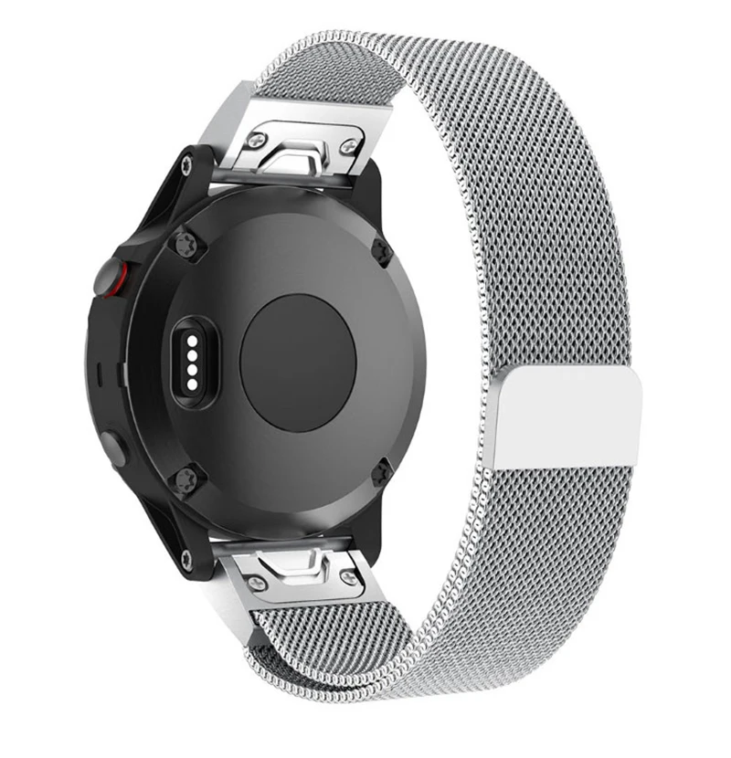 สายโลหะ26 22 20มม. สำหรับ Garmin Fenix 6S 6X 6 Pro Fenix 5X 5 5 5S สายรัดแม่เหล็ก3HR ปล่อยเร็วสร้อยข้อมือสแตนเลส