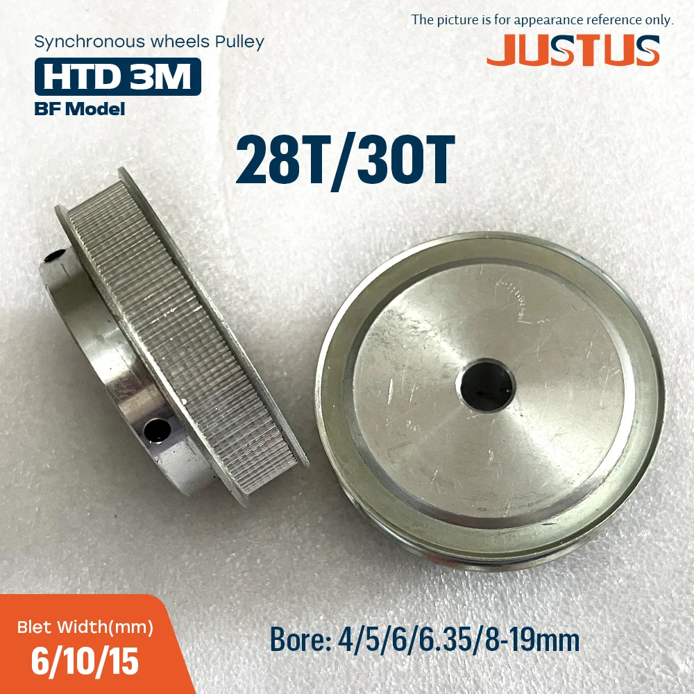 HTD 3M 28T 30T Synchronizing Wheel Bore Sizes 5-17mmDiameter for 10mm/15mm Timing Belt Compatible with CNC 3D Printer Parts
