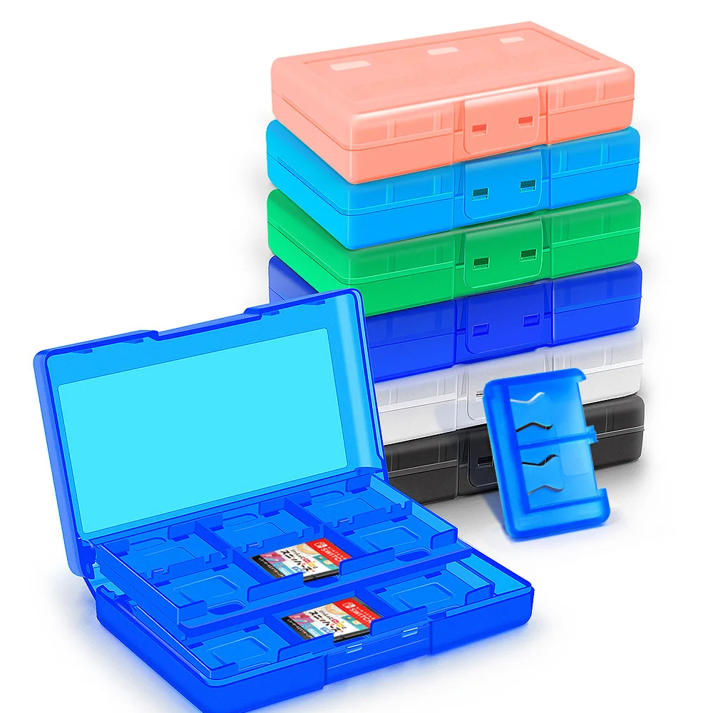 Tragbare Micro-SD-Hülle für NDS Switch Reisezubehör 24-in-1 Spielkartenhülle Micro-SD-Halter Hartschalen-NS-Aufbewahrungsbox