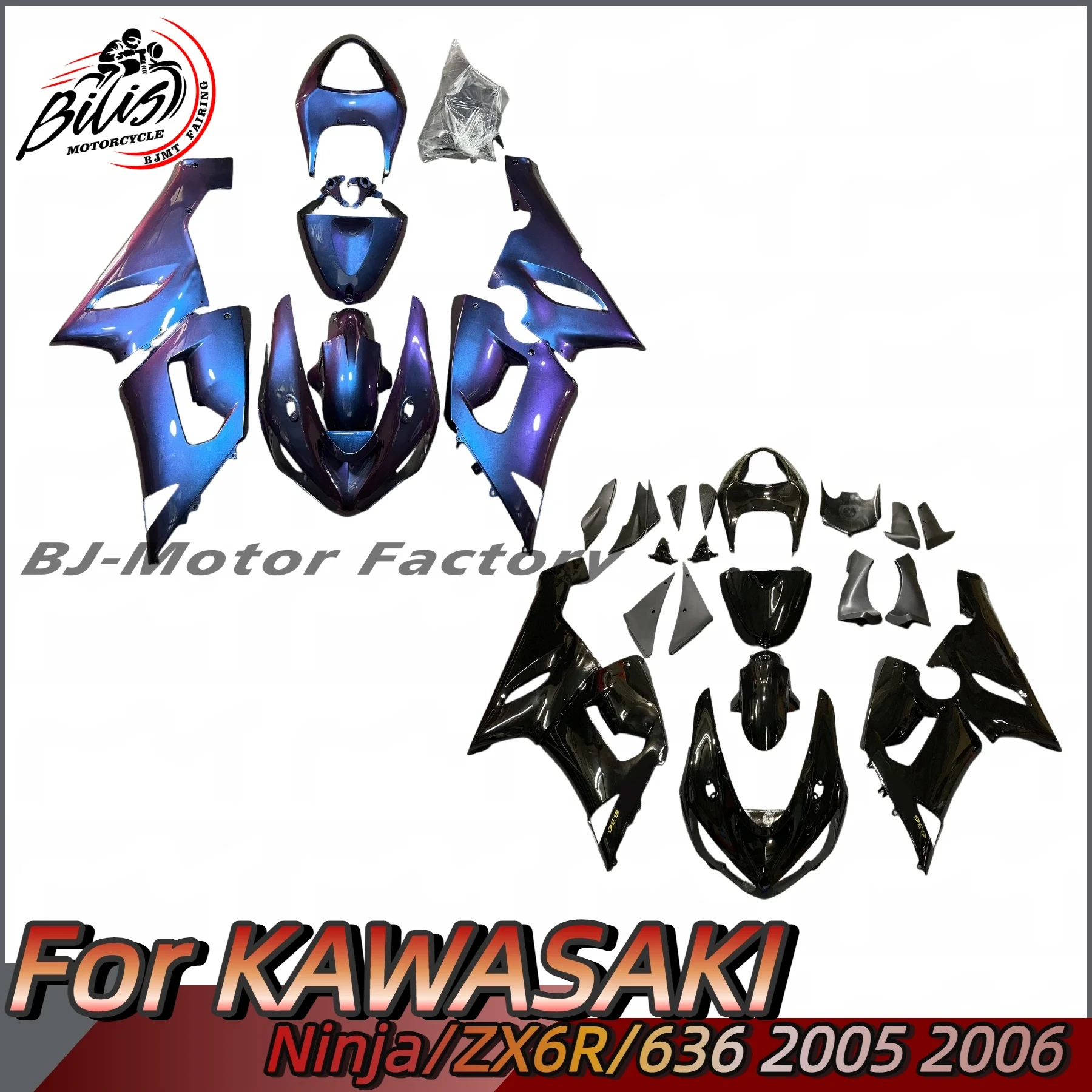 

ABS Plastic Complete Fairing Set Fit For Kawasaki ZX-6R 05 06 High Quality Motorcycle Fairings