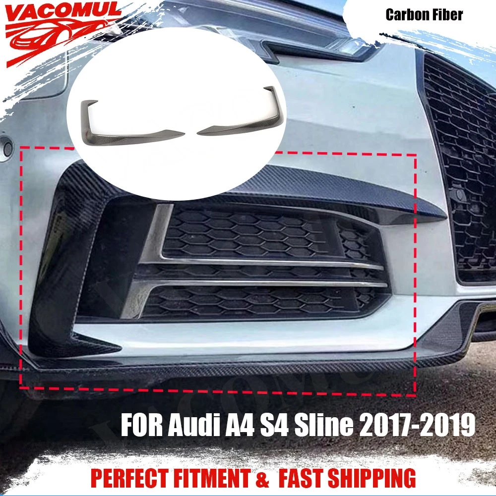 

VACOMUL для Audi A4 S4 B9 2017 2018 2019 гоночная передняя противотуманная фара из углеродного волокна, крышка для век, бровей, вентиляционные накладки, 2 шт.