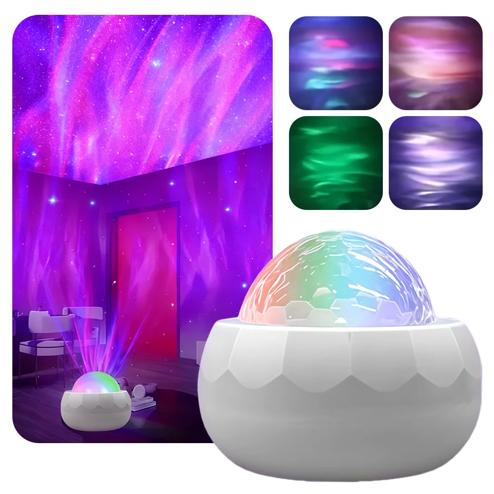 

Aurora Projector LED Galaxy Night Light RGB 360° Rotating Lamp with Remote for Bedroom Home Theater Decor