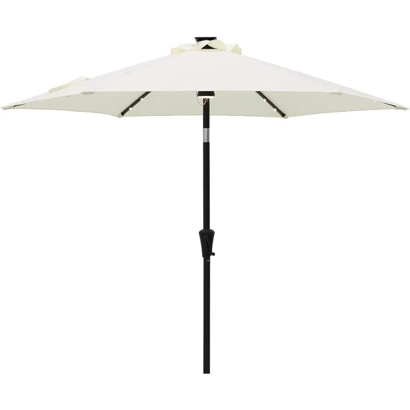 7.5 ft Outdoor Patio Market Umbrella with Solar LED Lights and Tilt