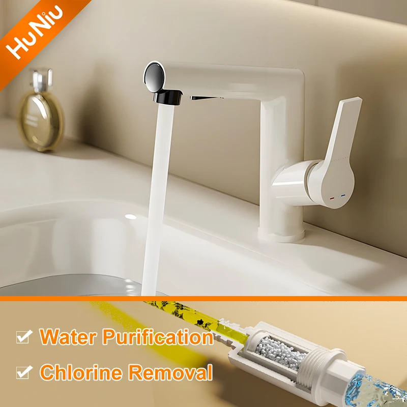 

Purified Bathroom Faucets Basin Faucet Mixer Pull Out Water Filter Tap Sink Faucet Gourmet Green Tap Brass White Tapware Crane