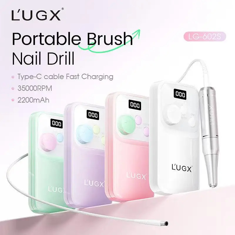 

New 3colors LG602s Professional Power Portable Rechargeable Nail Drill Machine Type C Manicure 35000 RPM Electric Nail Drills