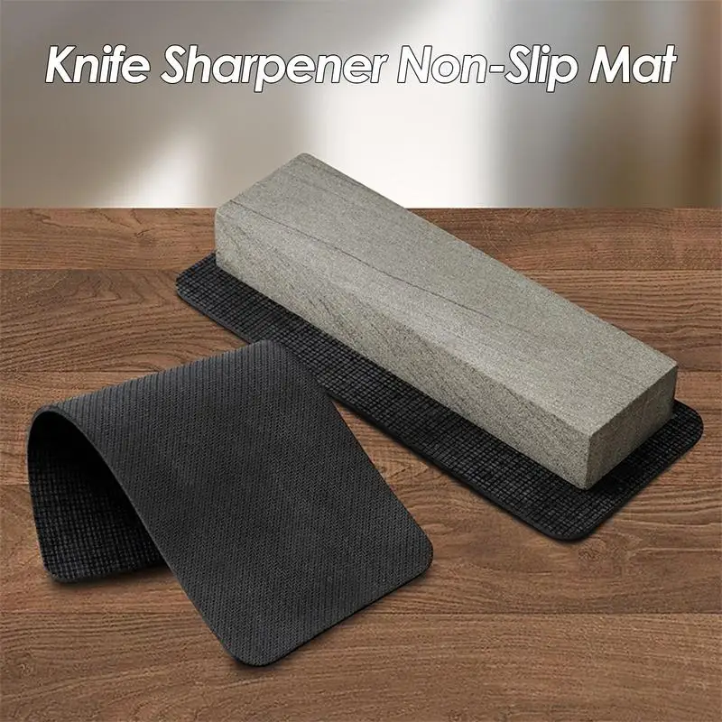 Sharpening Stone Pad Knives Sharpening Stand 8.66X3.54Inch 10PCS Rubber Anti Slip Mat Sharpening Stone Holder Anti-Slip Base