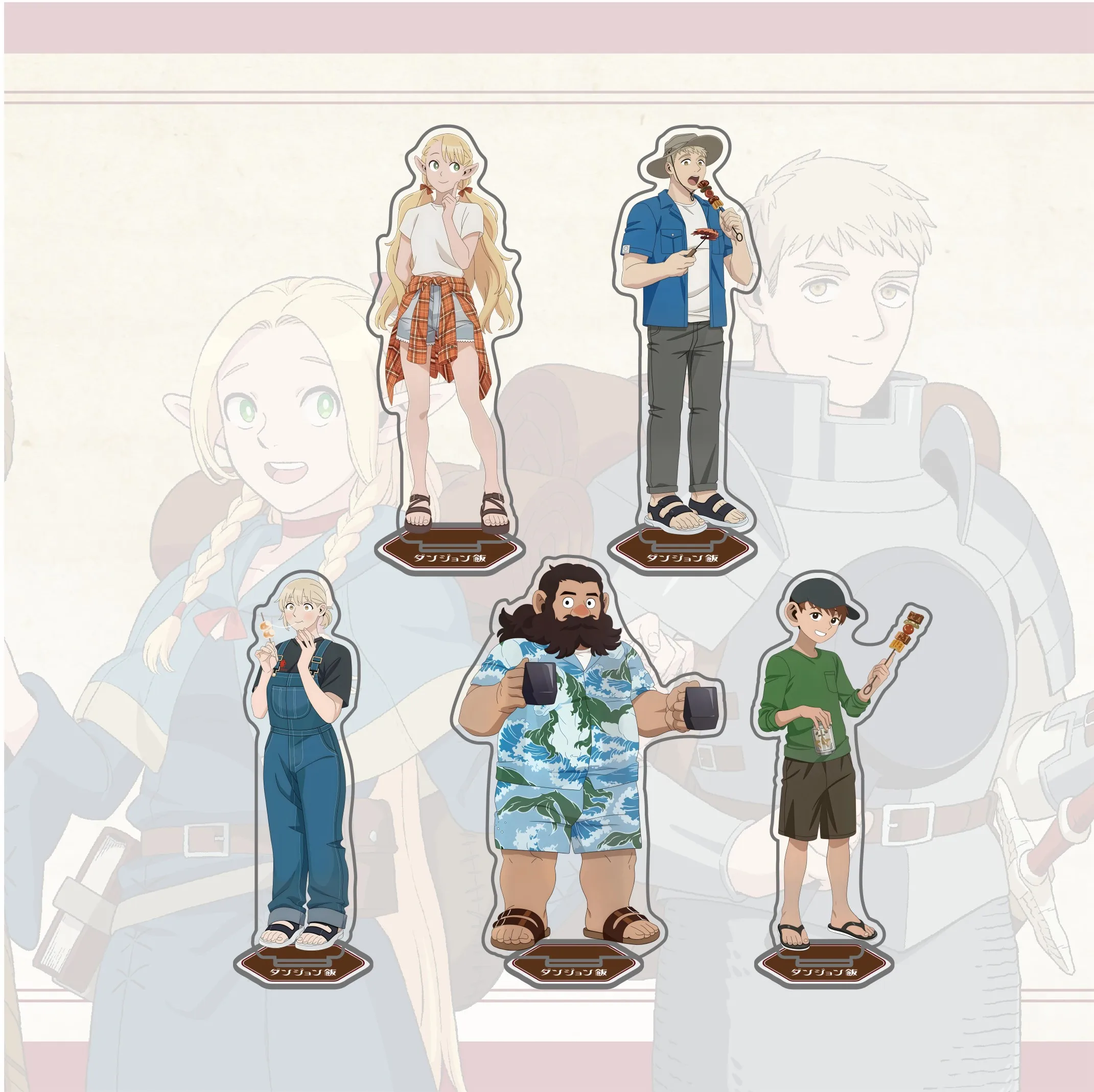 Anime Delicious in Dungeon Marcille 15cm Acrylic Stand Figure keychains Casual BBQ Style Anime Desk Display Ornament
