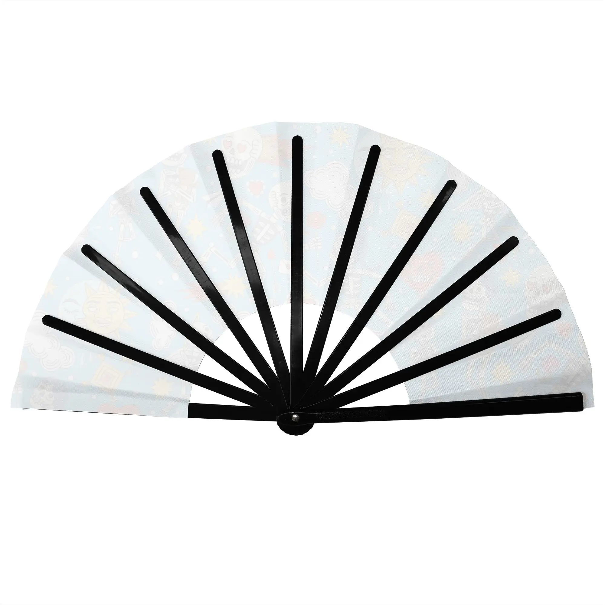 Cartoon Day Of The Dead Traditional Folding Fan Oriental Art  High-Quality Fans Gift  Exquisite Decorative Hand Fan