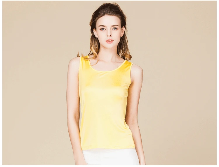 SuyaDream Women Tanks Knitted Real Silk Solid Vest O Neck Sleeveless Basic T Shirt 2025 Spring Summer Tops