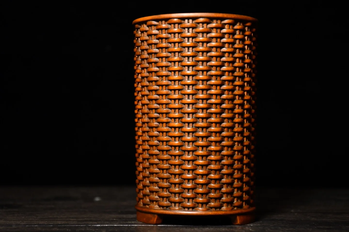 Collection Old Boxwood Bamboo weaving texture Bamboo pen holder Study Amass wealth Ornaments Town house