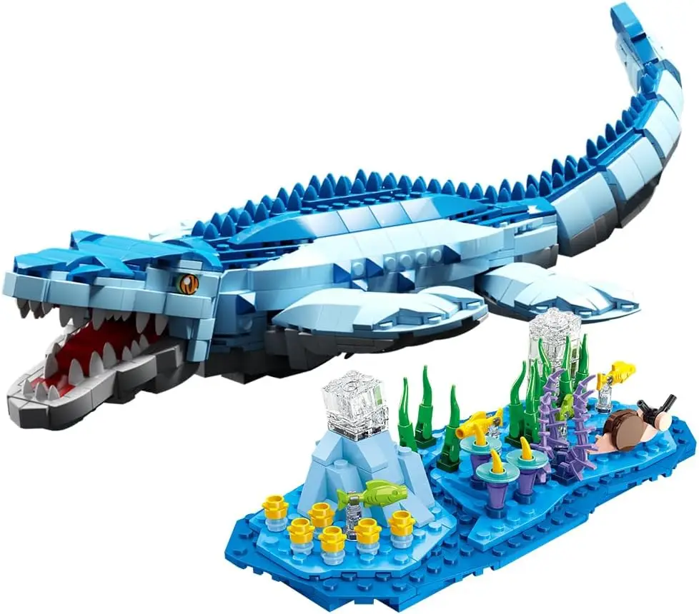 Jurassic Mosasaurus Building Block Set 1158 Pieces Compatible Legos Brick Building Kit Dinosaur World Park Block toys for Boys