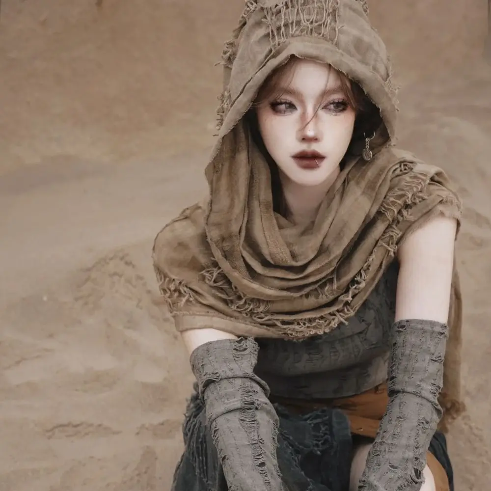 Popular Medieval Style Medieval Cloak With Viking Brooch Beggar Style Hooded Shawl Scarf Scarf Cape Cosplay