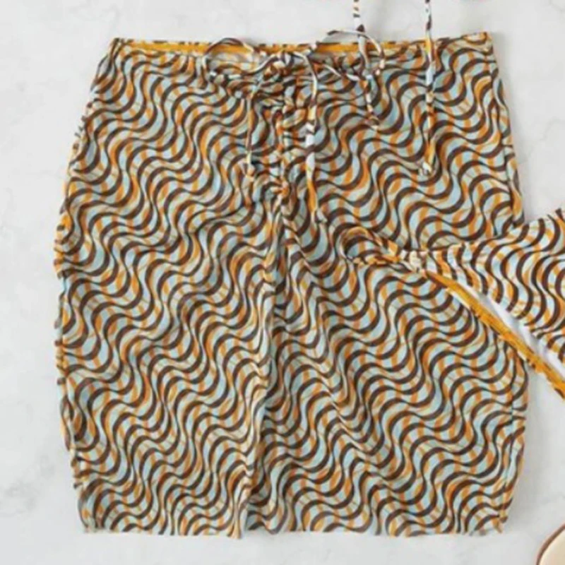 Rayé Sexy Ensemble Bikini Maillots De Bain Femmes Triangle Bandage String Micro Bikini Cover-ups 2025 Nouveau Maillot de bain Vintage 3 Pièces Ensemble