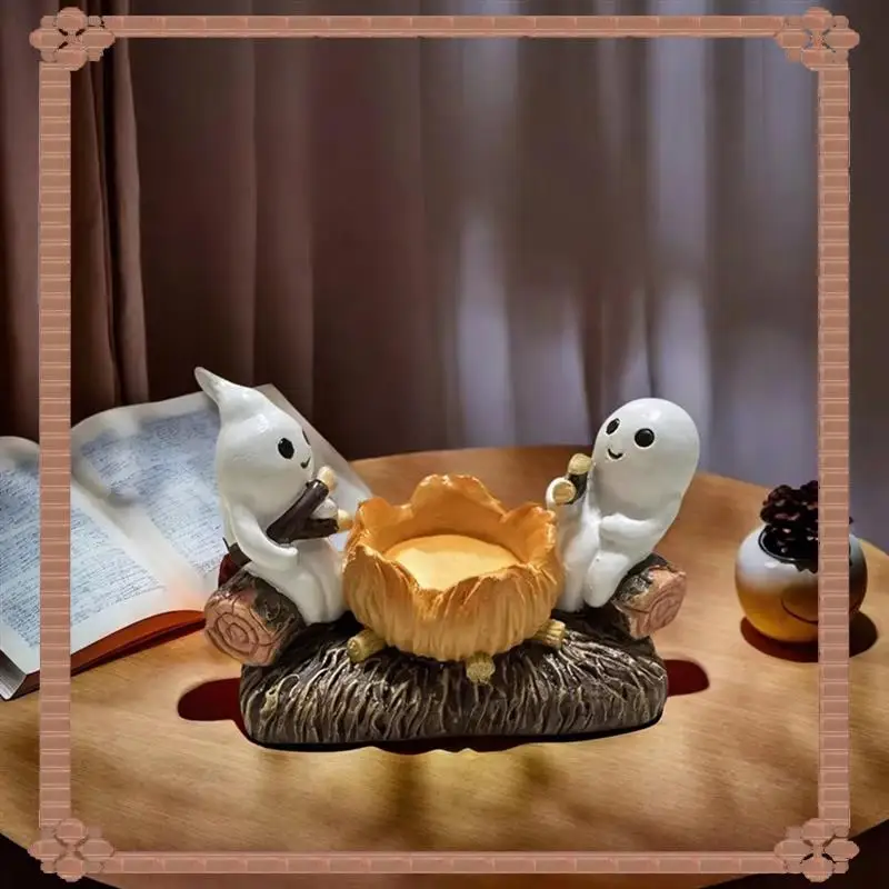 24-Hour Delivery Ghost Candle Holder Decorative Stand Without Candles, Halloween Home Decoration, Ghost Design, Perfect For Spoo