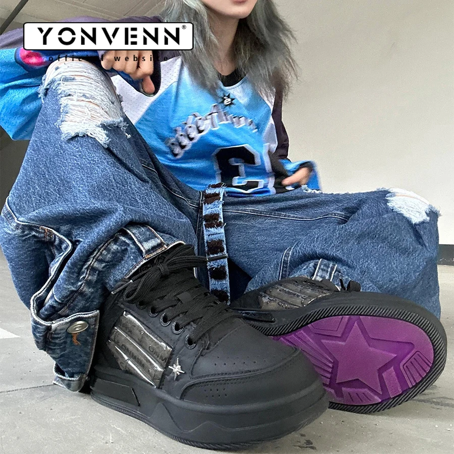 Small sailboat black star board shoes for men new sports leather shoes niche comfortable foot feel casual work commuting shoes