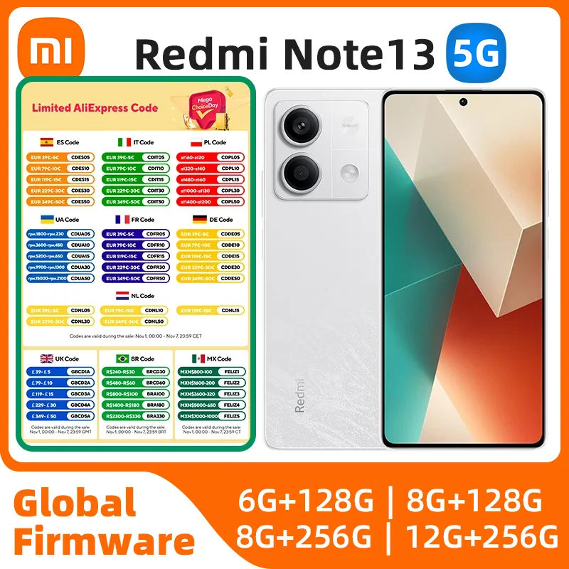 

Xiaomi Redmi Note 13 5G 256GB Dimensity 6080 Ultra 140Hz LCD Display 64MP Triple Camera 5000mAh used phone