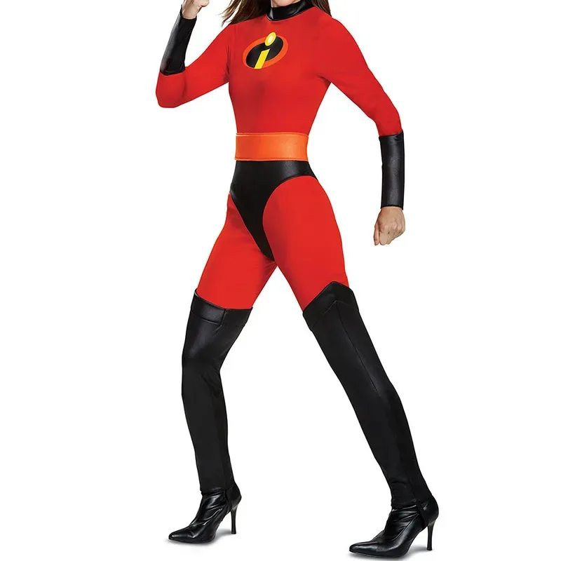 

Halloween adult incredible cosplay costume anime incredible red jumpsuit mask full set of Halloween costumes for men and women