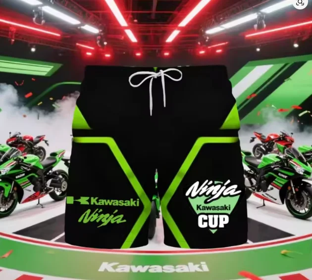 

Новые летние хиты Kawasaki, 3D дышащие мотоциклетные шорты, быстросохнущие мужские шорты для внедорожных мотоциклетных видов спорта на 2025 год