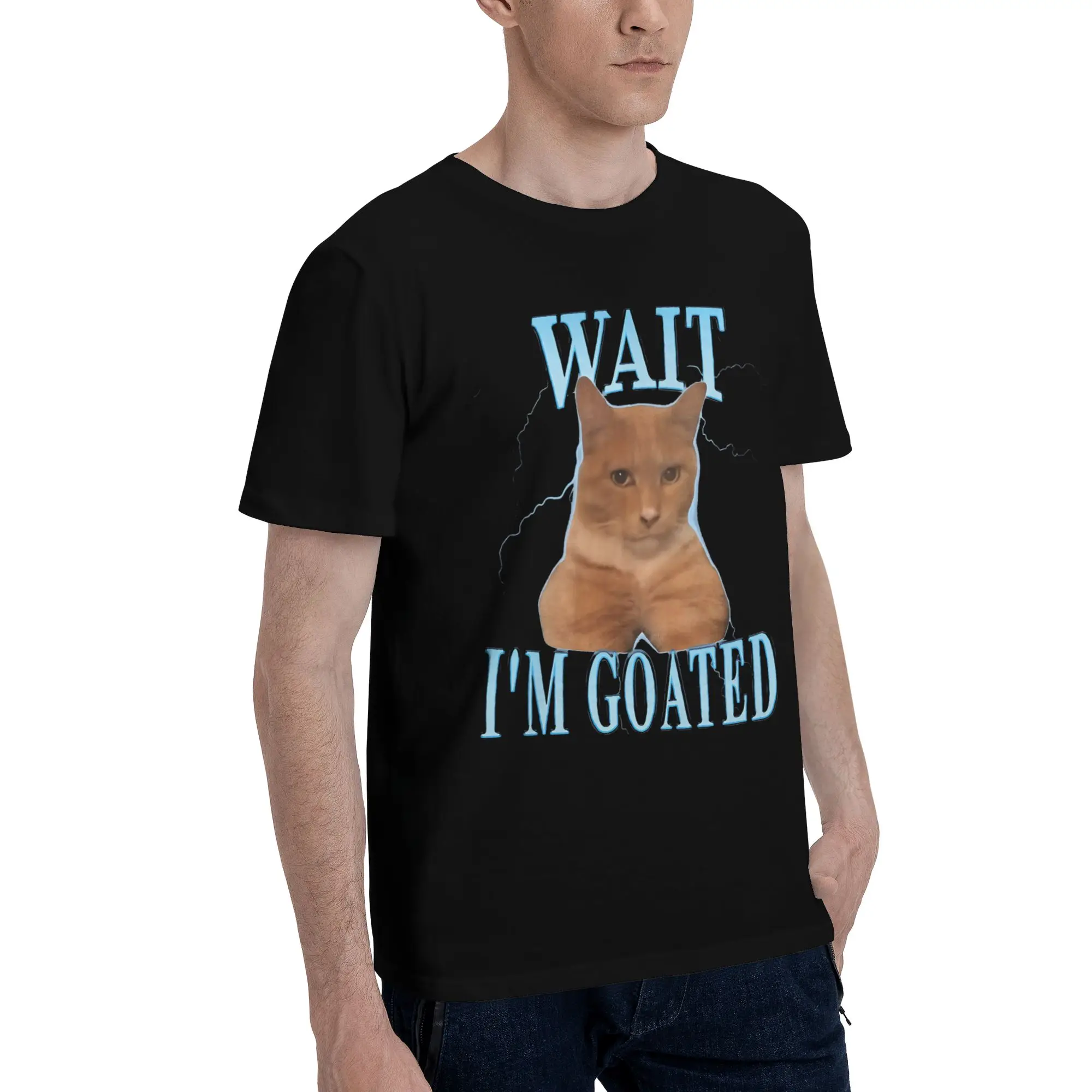 Wait I'M Goated Funny Meme Tee Shirt for Men Women Gift T Shirts  100% Cotton Clothing