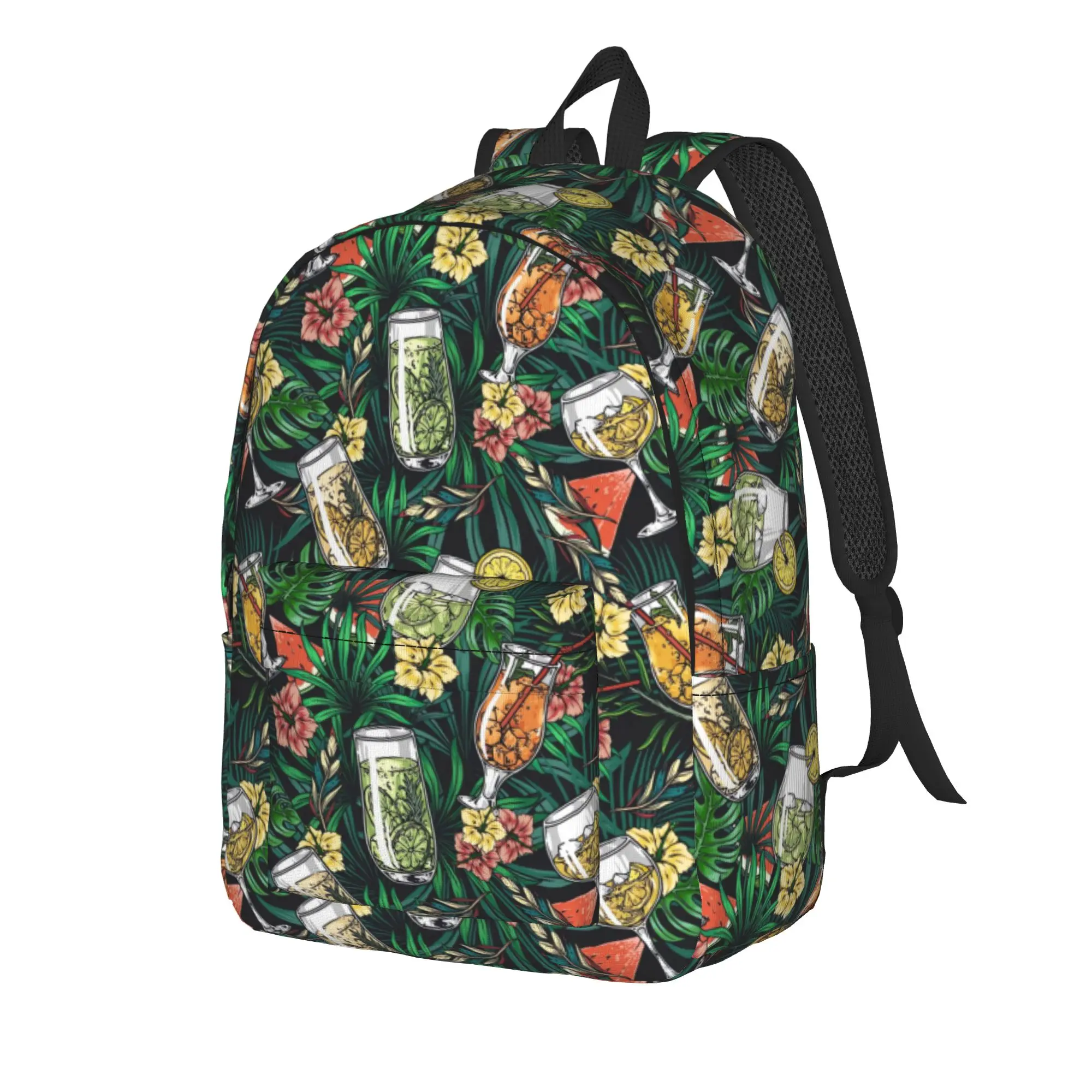 Exotic Cocktails   Colorful   Backpack  Elegant Backpacks Teen Outdoor Print High School Bags Custom Rucksack
