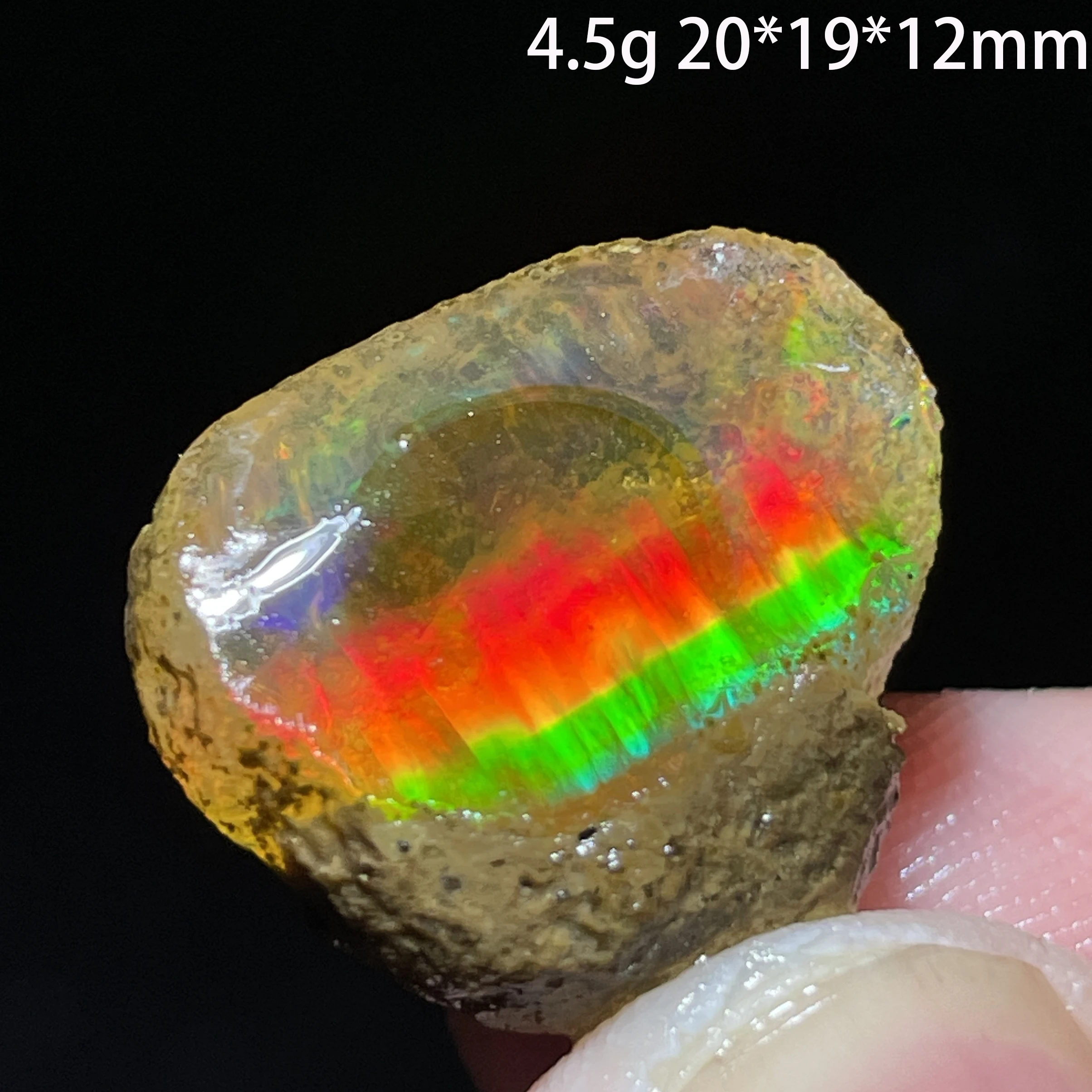 Natural Colorful Ethiopia Opal (Need In Water) Rare Gem Stone Mineral Healing Quartz Crystals Gemstone Shooting Under Lighting view 3