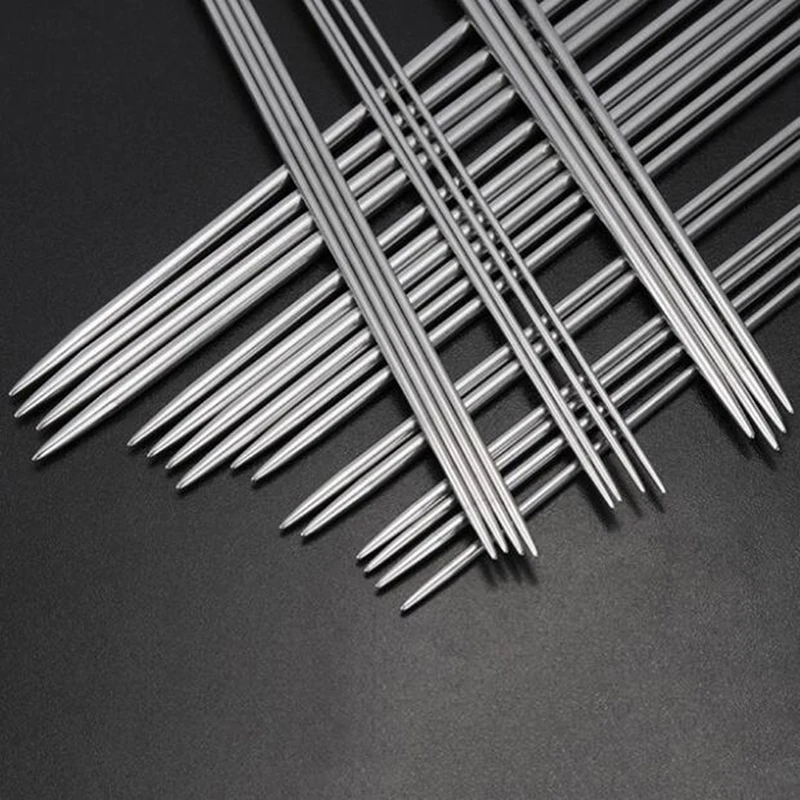 5Sets Stainless Steel Knitting Needles DIY Sweater Weave Knitting Sewing Tools