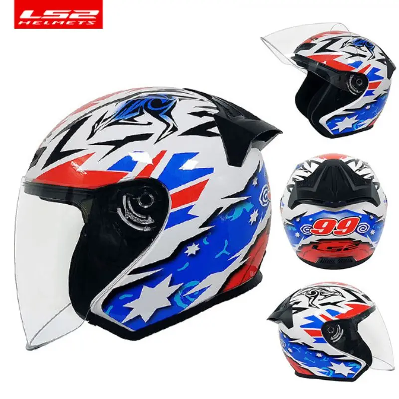 LS2 Original Motorcycle Open Face Helmet Men Light Weight Biker Helmet Electric Scooter Racing Helmet OF608 Half Face Helmets - Image 3