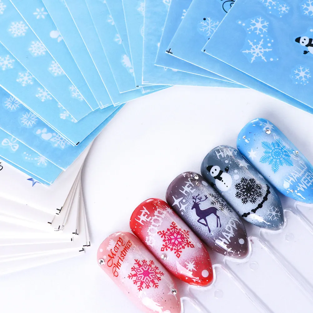 

60pcs Snowflake Stickers Colorful Christmas Theme Nail Art Decals For Women Manicure Accessories Diy Nail Design