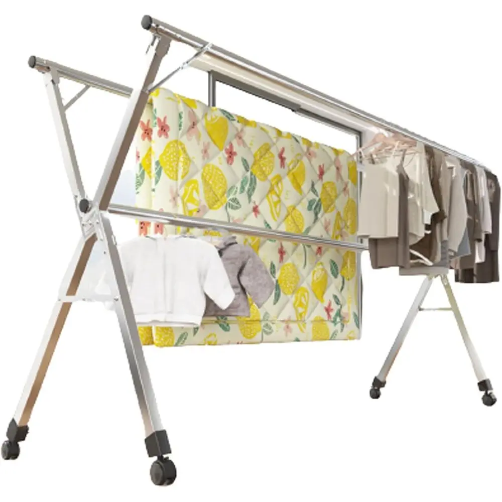 

Компактная выдвижная сушилка для белья из нержавеющей стали для внутреннего и наружного использования, сверхмощная, 1,6 м/63 дюйма