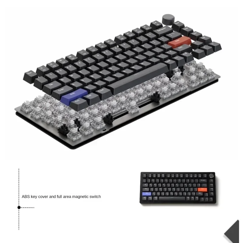 Imagem -02 - Kit de Teclado Mecânico Personalizado A75 Rapid Trigger Barebone Tkl Teclado para Jogos Interruptor Magnético Rgb com Fio 82 Chaves Compactas