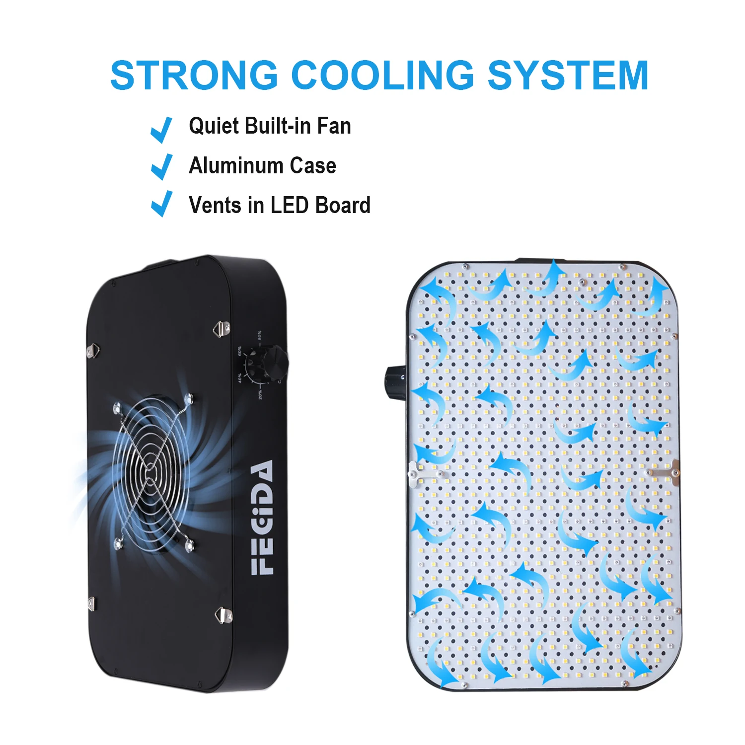 FECiDA Dimmable LED Grow Light 12000 Lumen 130 Watt, 2025 Best 2x2ft Grow Tent Light