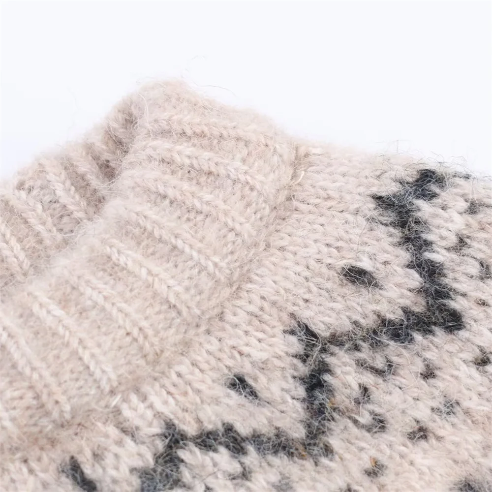 Pull tricoté à manches courtes pour femme, vêtement décontracté, simple, broderie jacquard, nouvelle collection automne et hiver