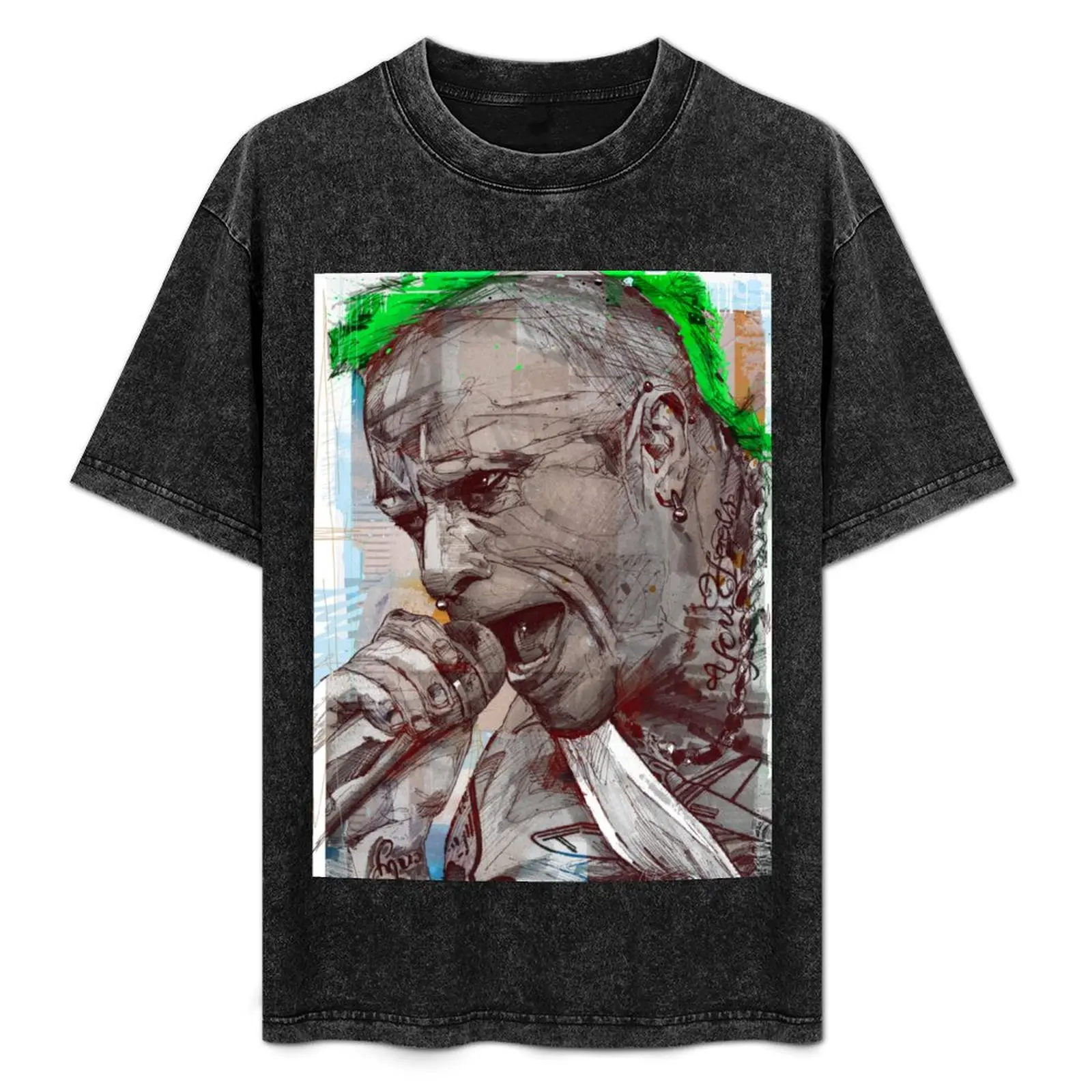 Keith Flint drawing T-Shirt man clothes plus size clothes graphic tee shirt mens cotton t shirts