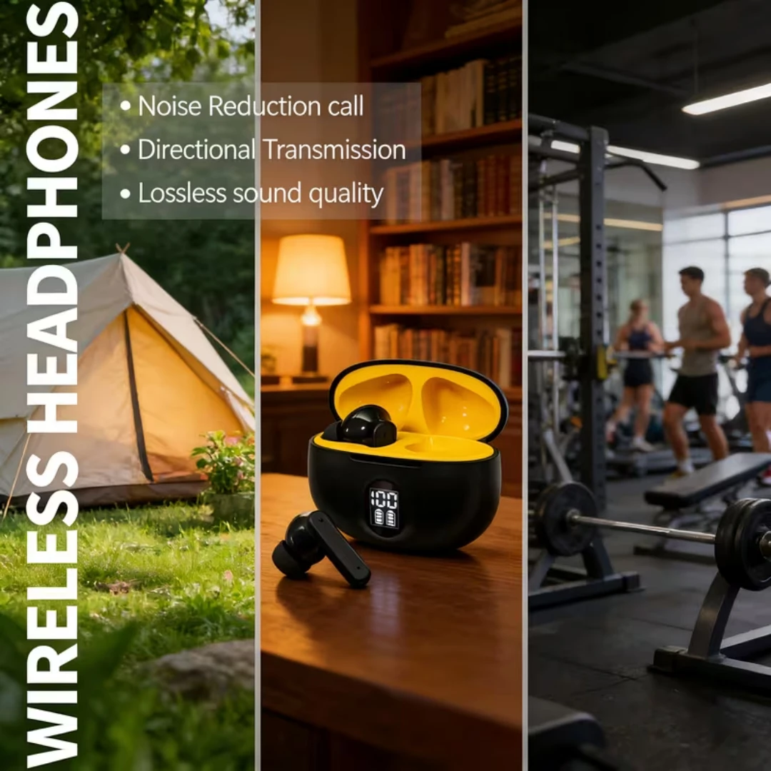 895B TWS Kabellose Ohrhörer mit Geräuschunterdrückung, Wasserdichte In-Ear-Stereo-Kopfhörer mit LED-Display und Ladecase – Detail 6