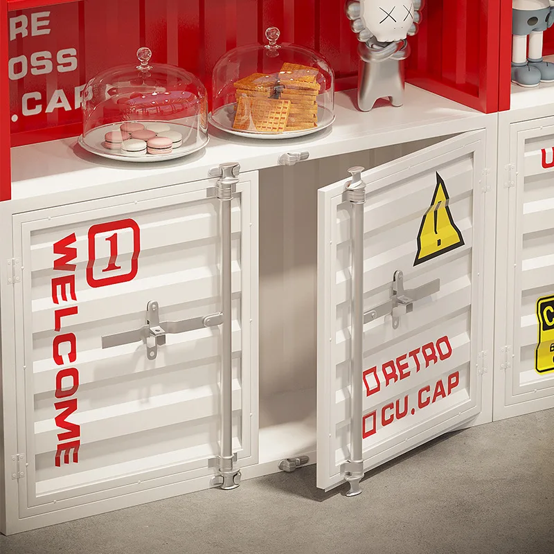 Internet celebrity product display cabinet desk industrial style wrought iron creative bookcase commercial tide play shelf