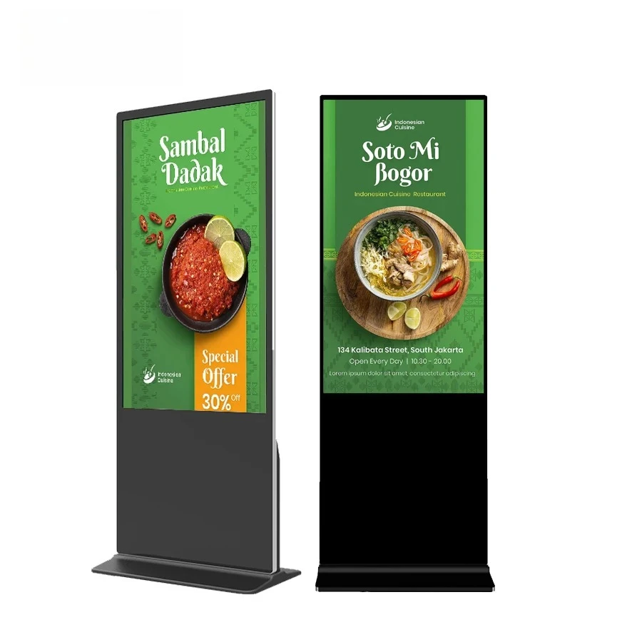 Ikinor 55 Inches Multi Touch Horizontal Totem Advertising Display Floor Standing Interactive Digital Signage Player