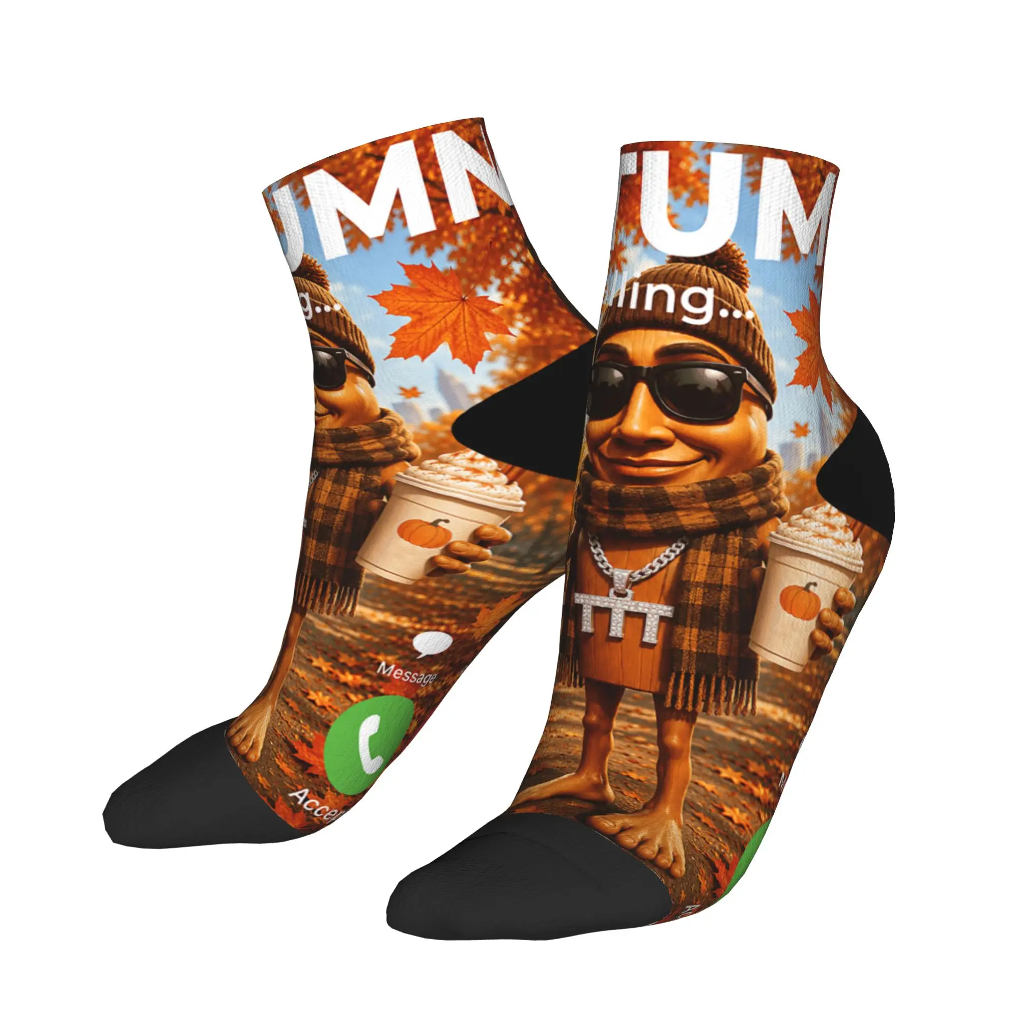 Sweater Weather Football Pumpkin Spice Cozy Fall Tung Sahur Casual Socks For Men Ankle Socks Summer Outdoor Sports Anti Sock