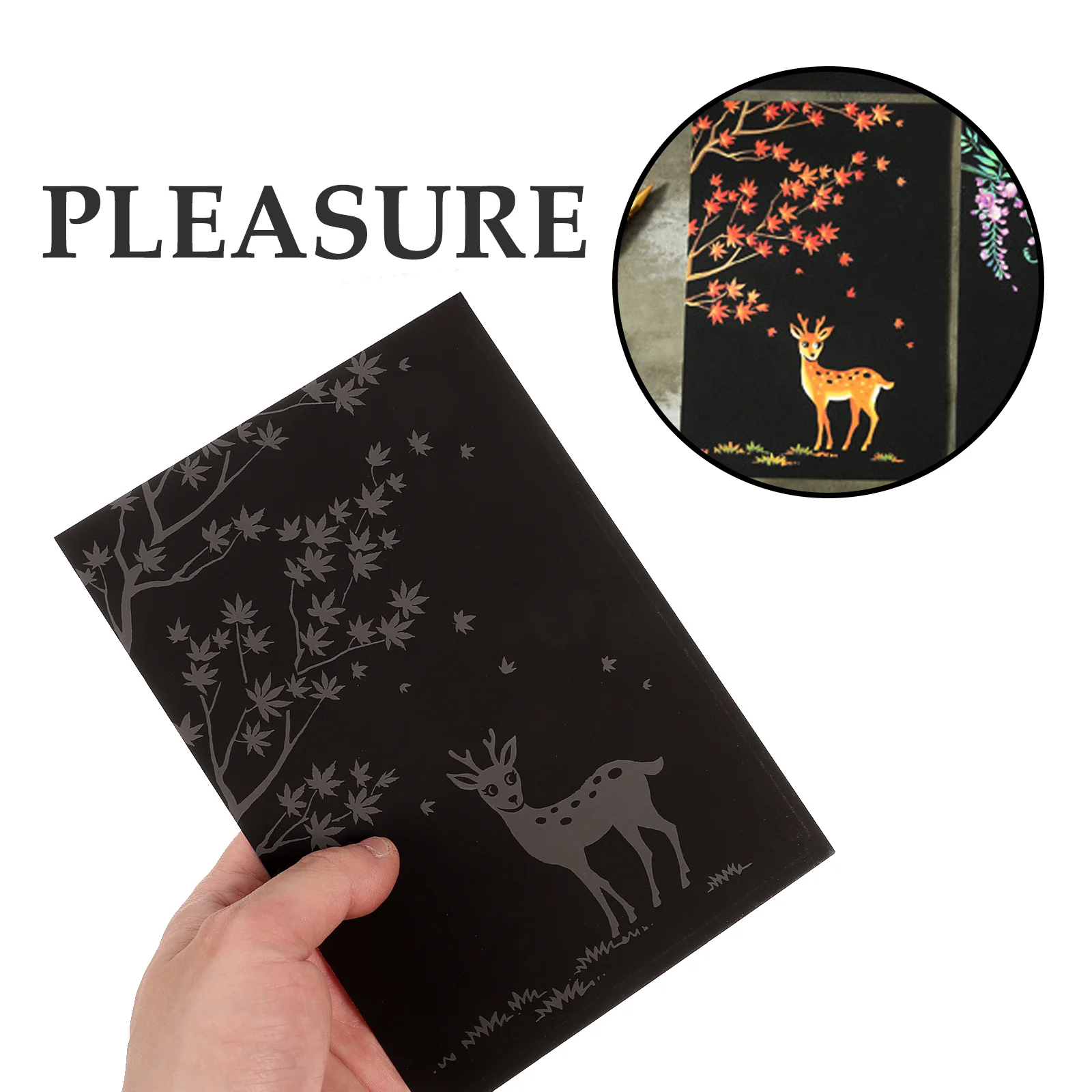 Hand-painted Scratch Cards DIY Coloring Postcard Painting Black Paper Toy Child