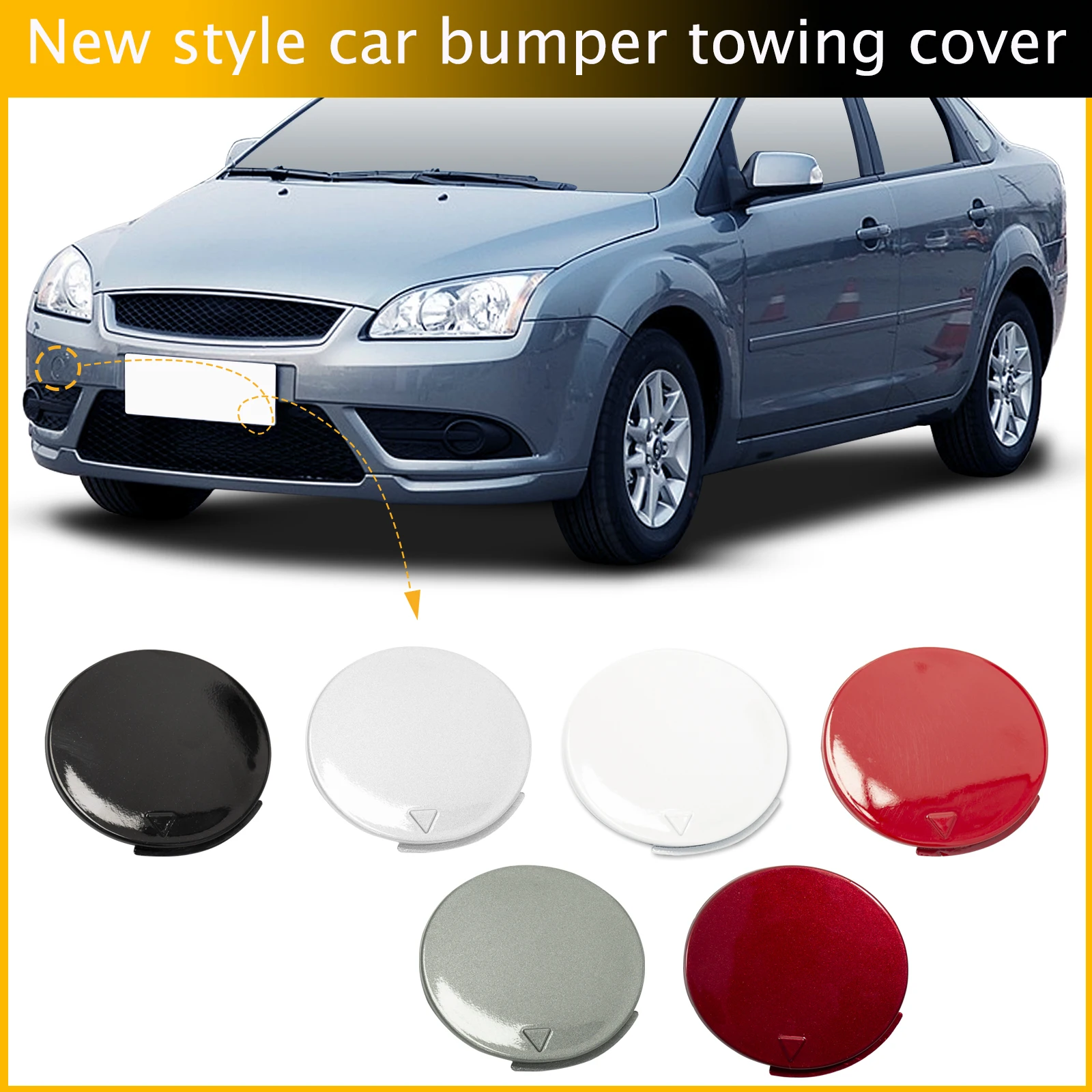 

Front Bumper Tow Hook Cap Towing Eye Cover For Ford Focus MK2 CC ST ZETEC 2007-2011 Hatchback 1424616/6M5Y Car Accessories