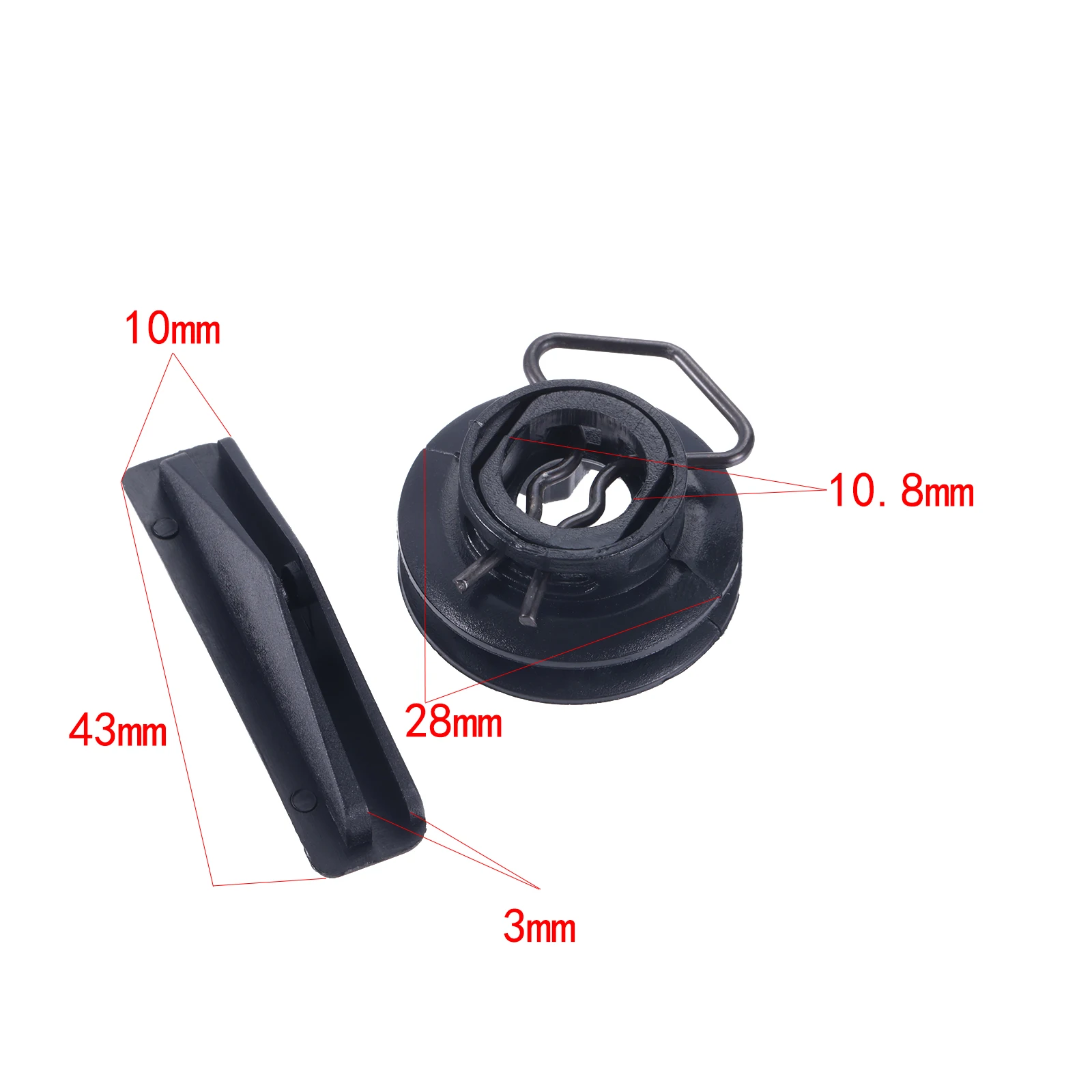 2 Pcs Car Clips for Citroen Elysee LIFAN 520 Door Glass Lifter Latch Guide Block Plastic Metal Auto Fastener&Clip Black