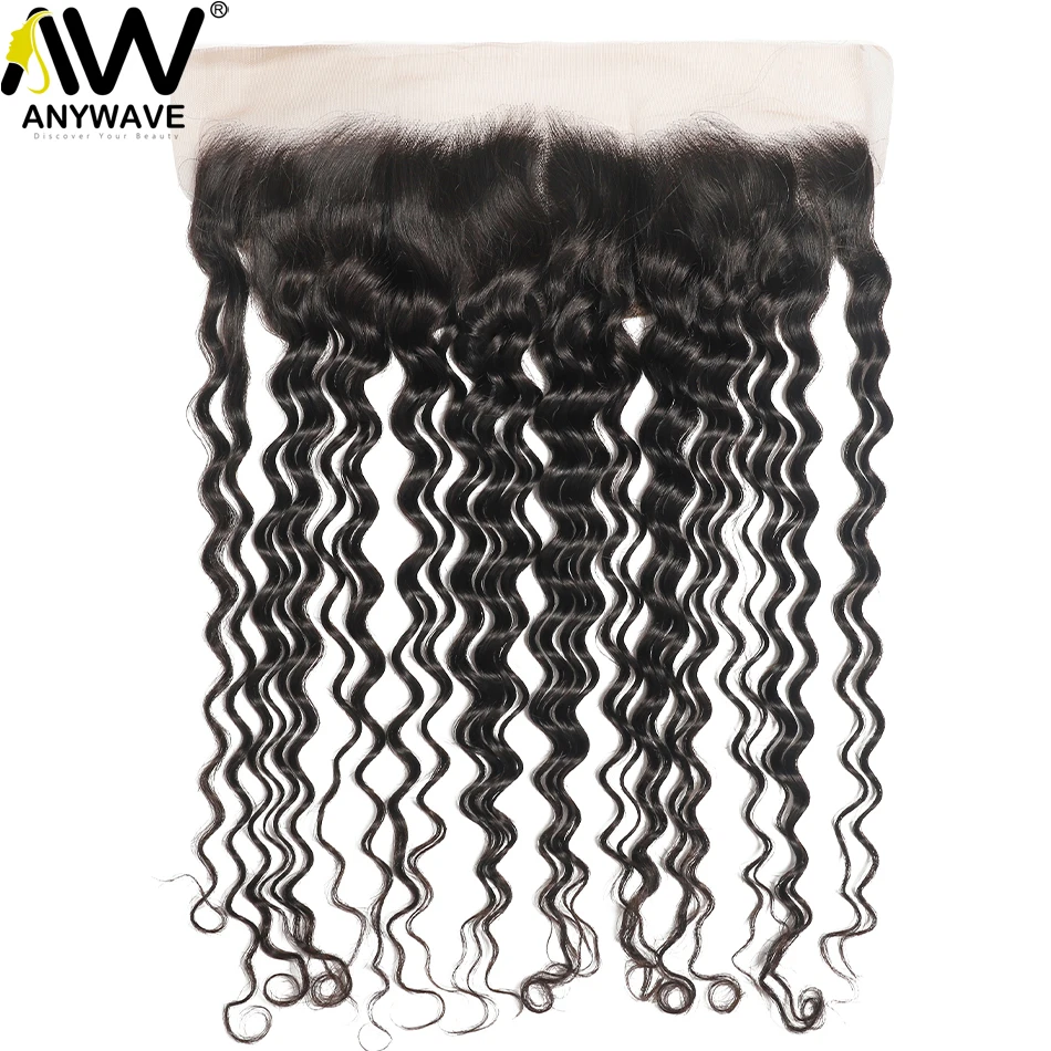 

13x4 Deep Wave Lace Frontal 100% Raw Natural Vietnamese Remy Human Hair Free And Middle Part Transparent Lace Front On Promotion