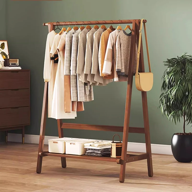Hanging Standing Wooden Coat Racks Bedroom Rail Folding Display Floor Coat Racks Portable Modern Porte Manteau Home Furniture