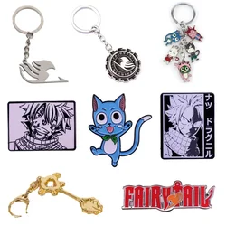 FAIRY and TAIL Keychain Hot Blooded Fantasy Fighting Comics Character Peripheral Badge Key Ring for Friends New Year Gift