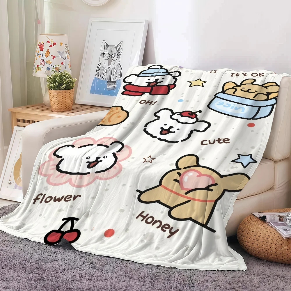 

Одеяло Kawaii с милым мультяшным мальтийским щенком, мягкое и приятное для кожи, для дивана, кровати, покрывало для сна, всесезонное одеяло