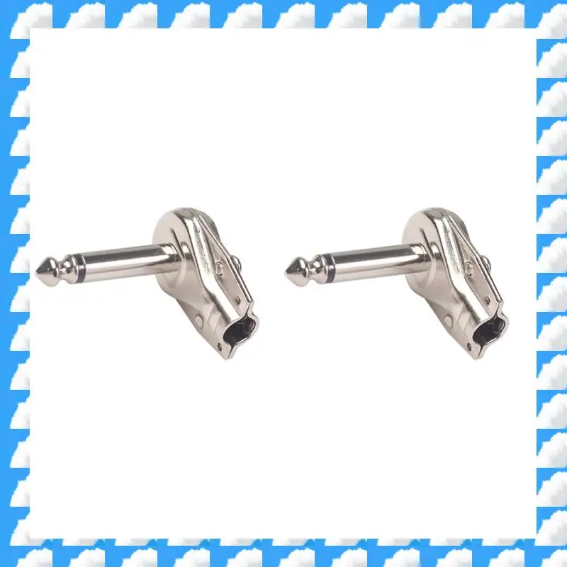

ONGE 20Pcs 90Degree Right Angle 6.35 Mm Mono 2 Pole Jack Plug 6.35Mm Guitar Phono Pancake 1/4 Inch Connector,Silver