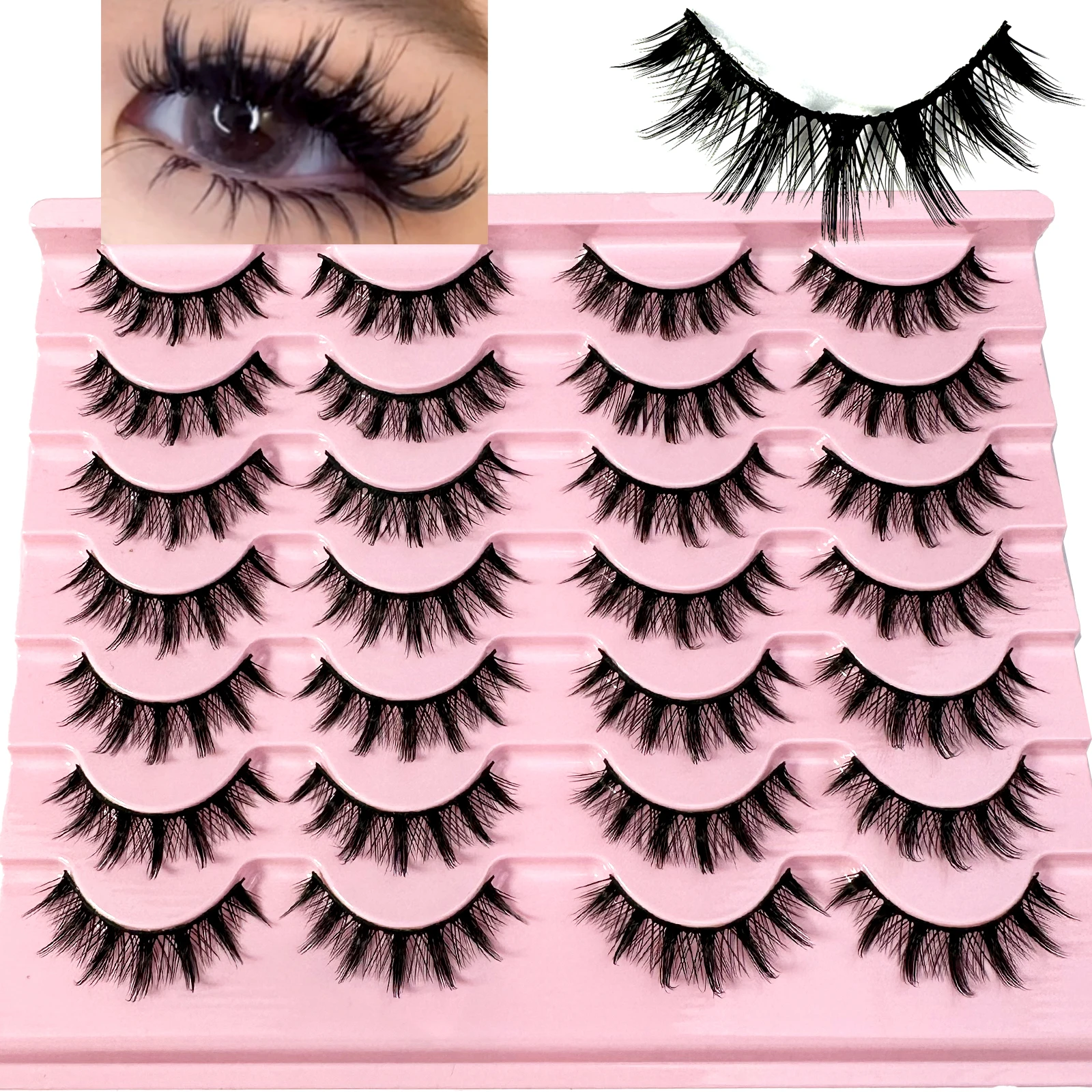 14/7 pestañas Manga pestañas postizas de visón sintético pestañas de ojo de gato pestañas postizas completas naturales extensión de pestañas volumées herramientas de maquillaje